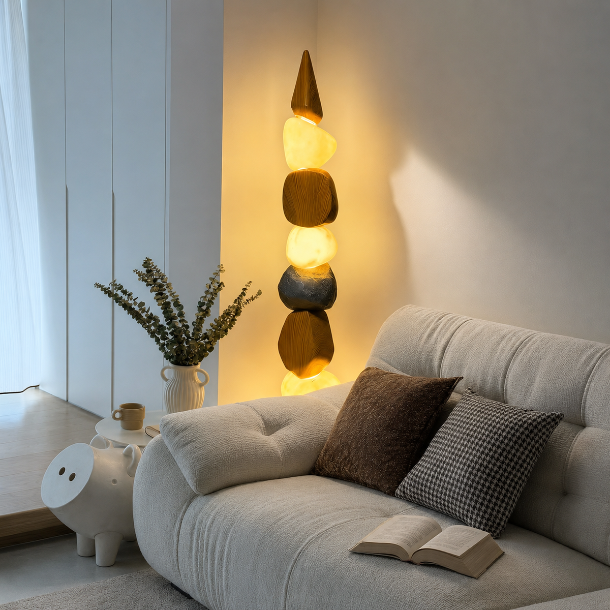Pebble Stack Floor Lamp