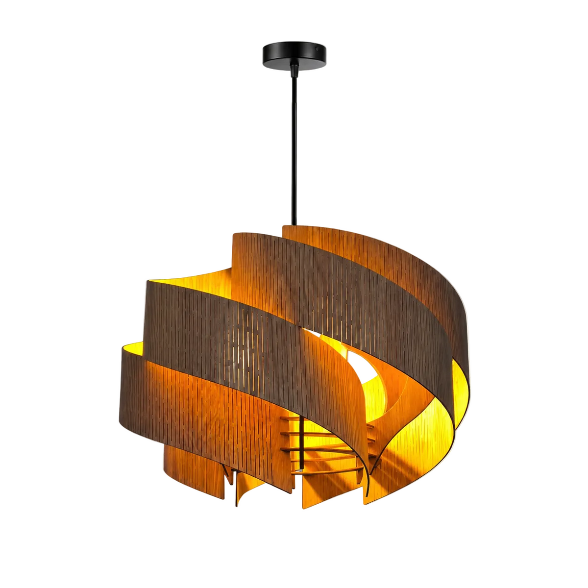 Spiral Wood Chandelier
