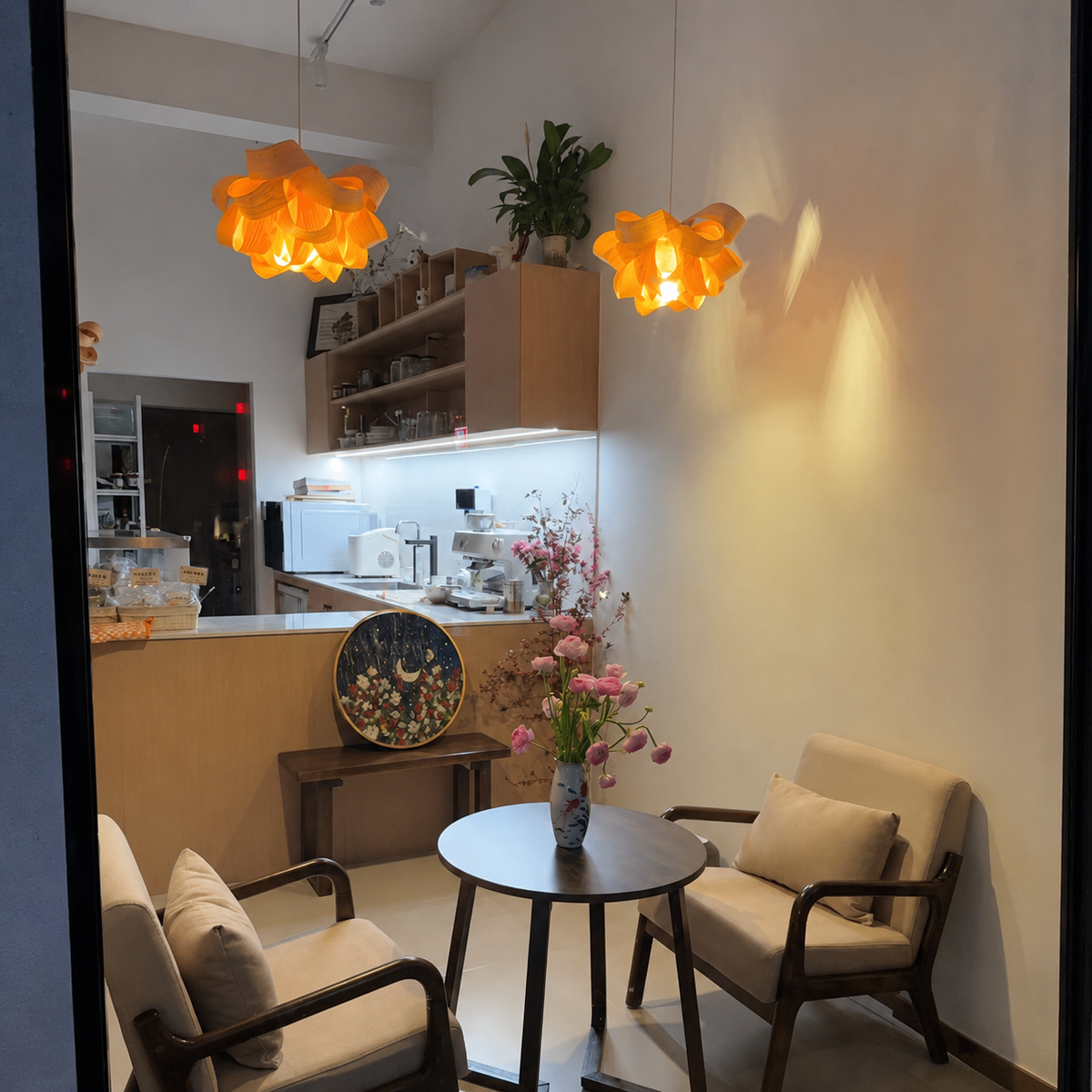 Bloom Wood Veneer Pendant Light