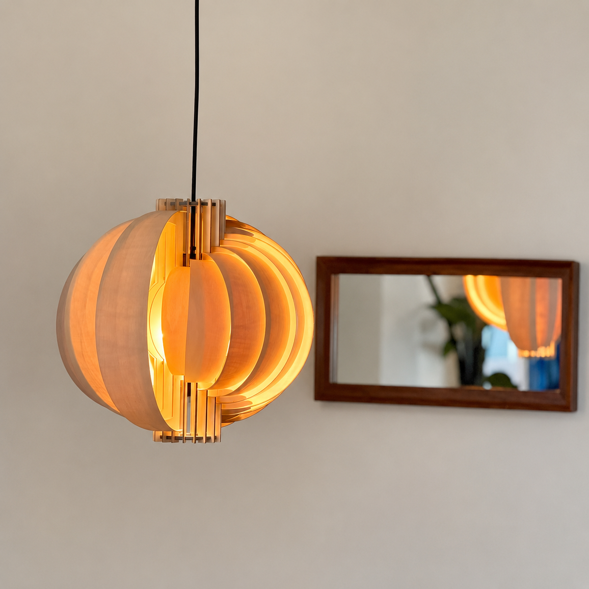Orb Wood Pendant Light