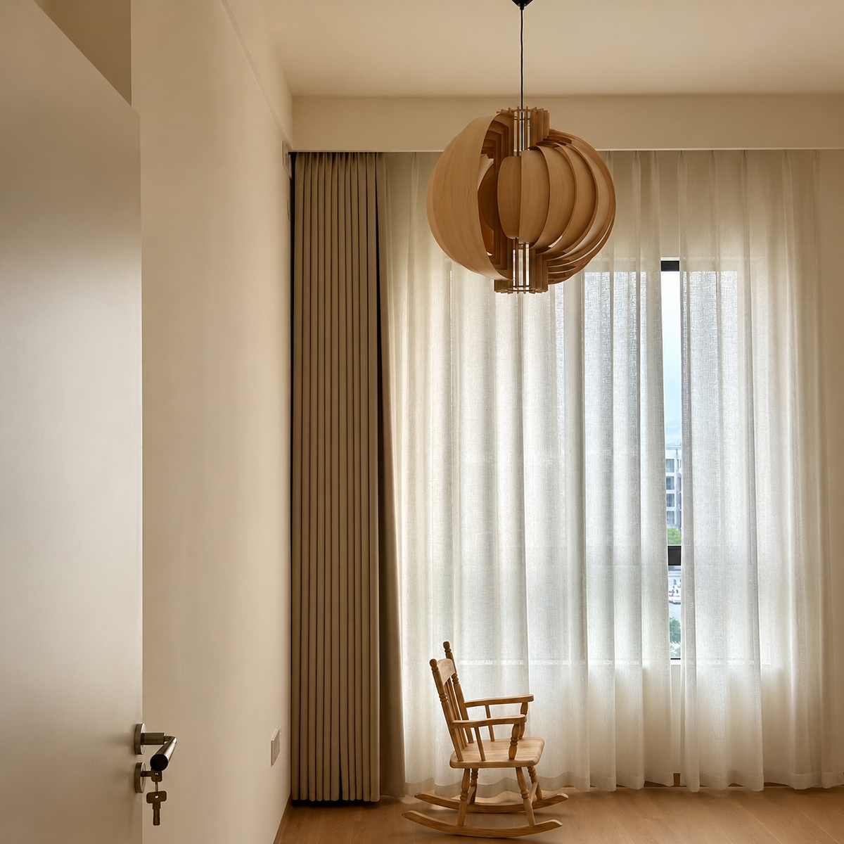 Orb Wood Pendant Light