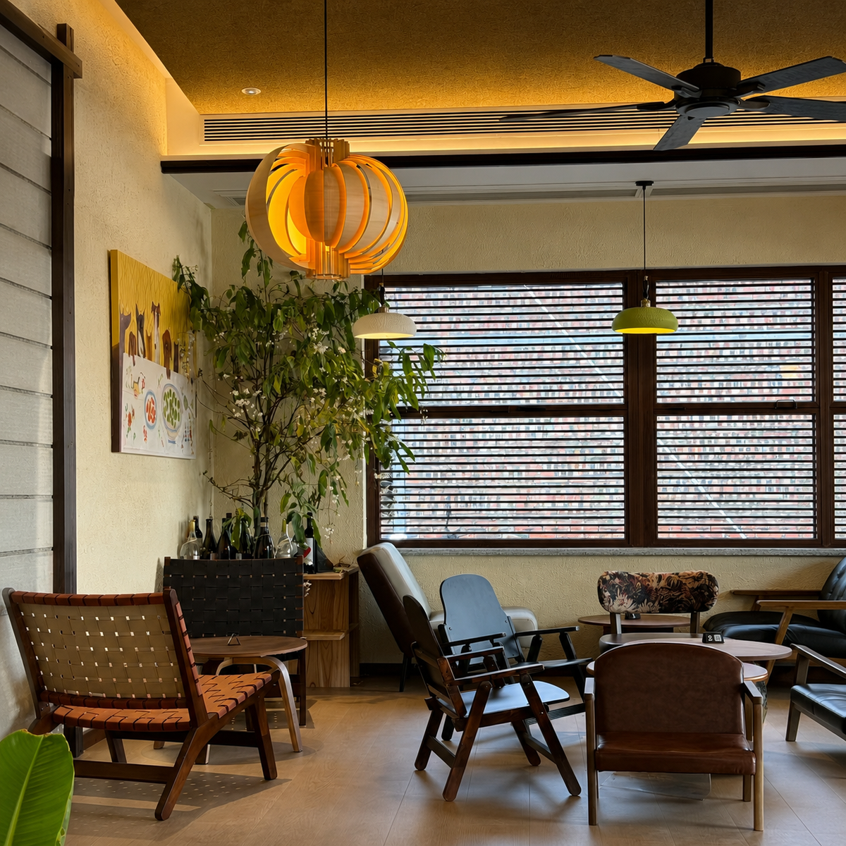 Orb Wood Pendant Light