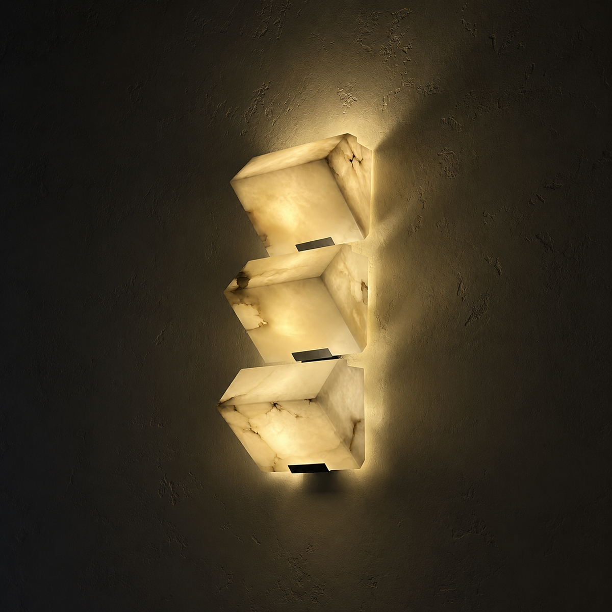Strata Alabaster Triple Sconce