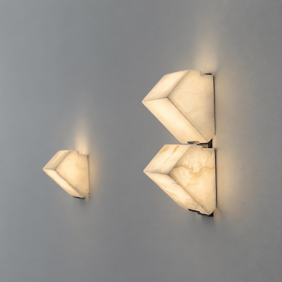 Strata Alabaster Triple Sconce