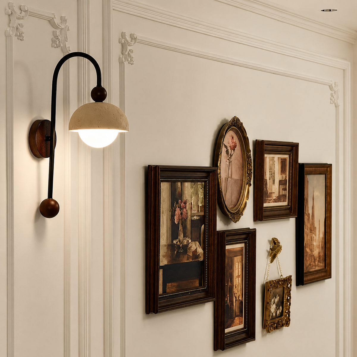 Travertine Dome Wall Sconce