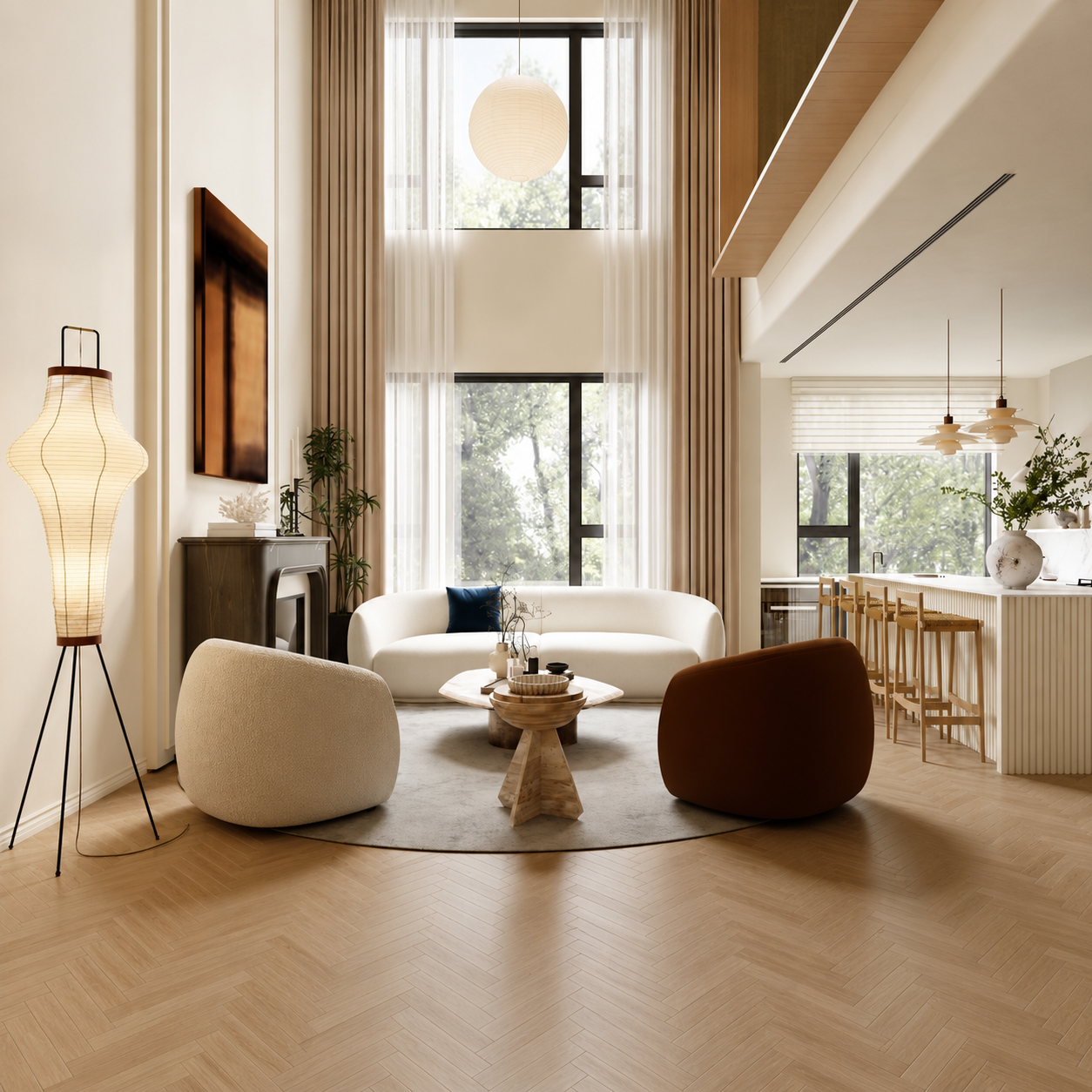 Akari Washi Column Floor Lamp