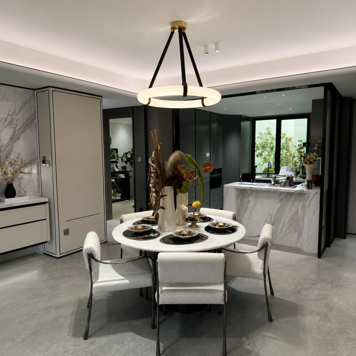 Oslo Alabaster Ring Chandelier