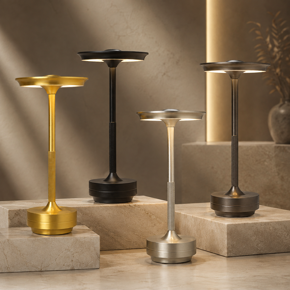 Cordless Dimmable Metal Table Lamp