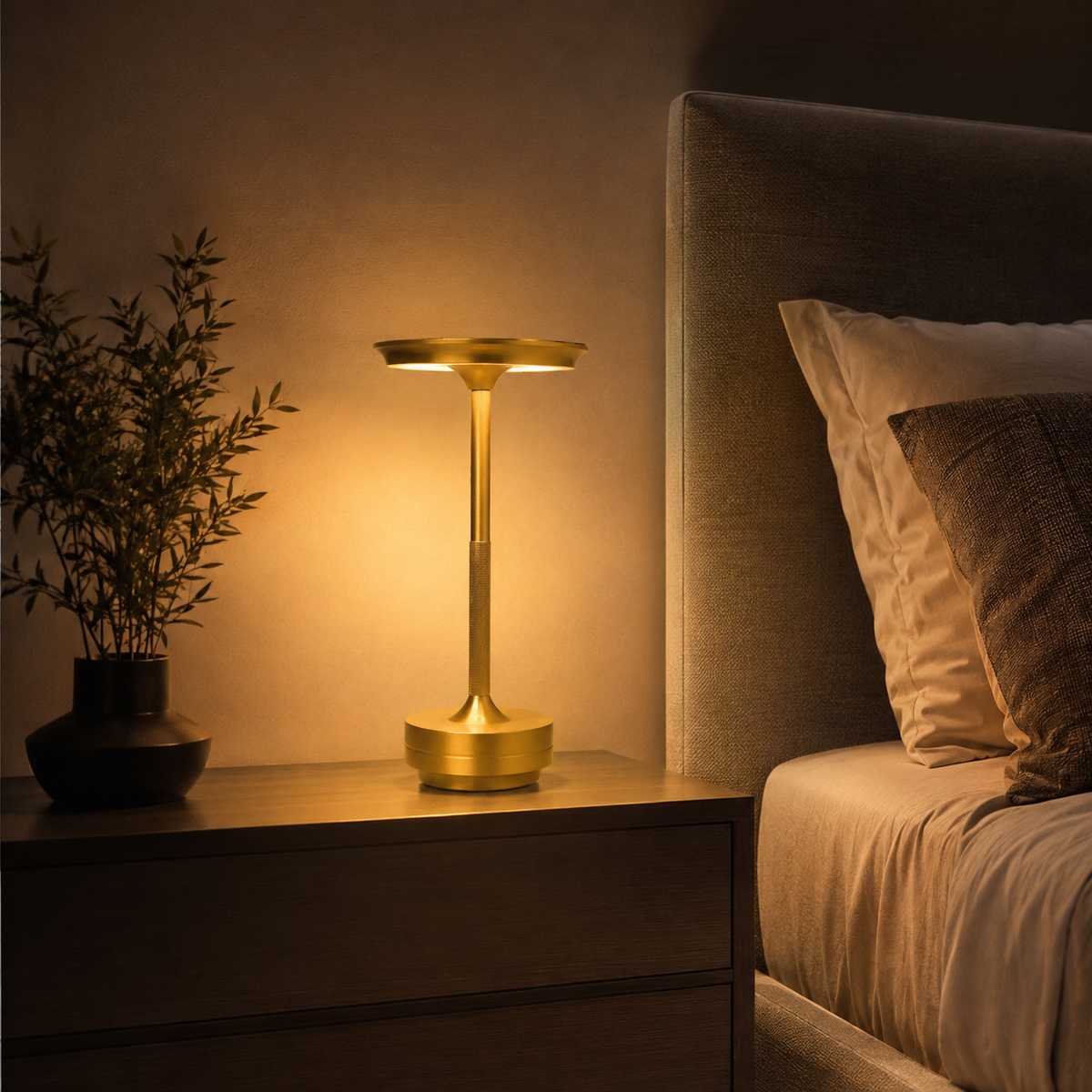 Cordless Dimmable Metal Table Lamp