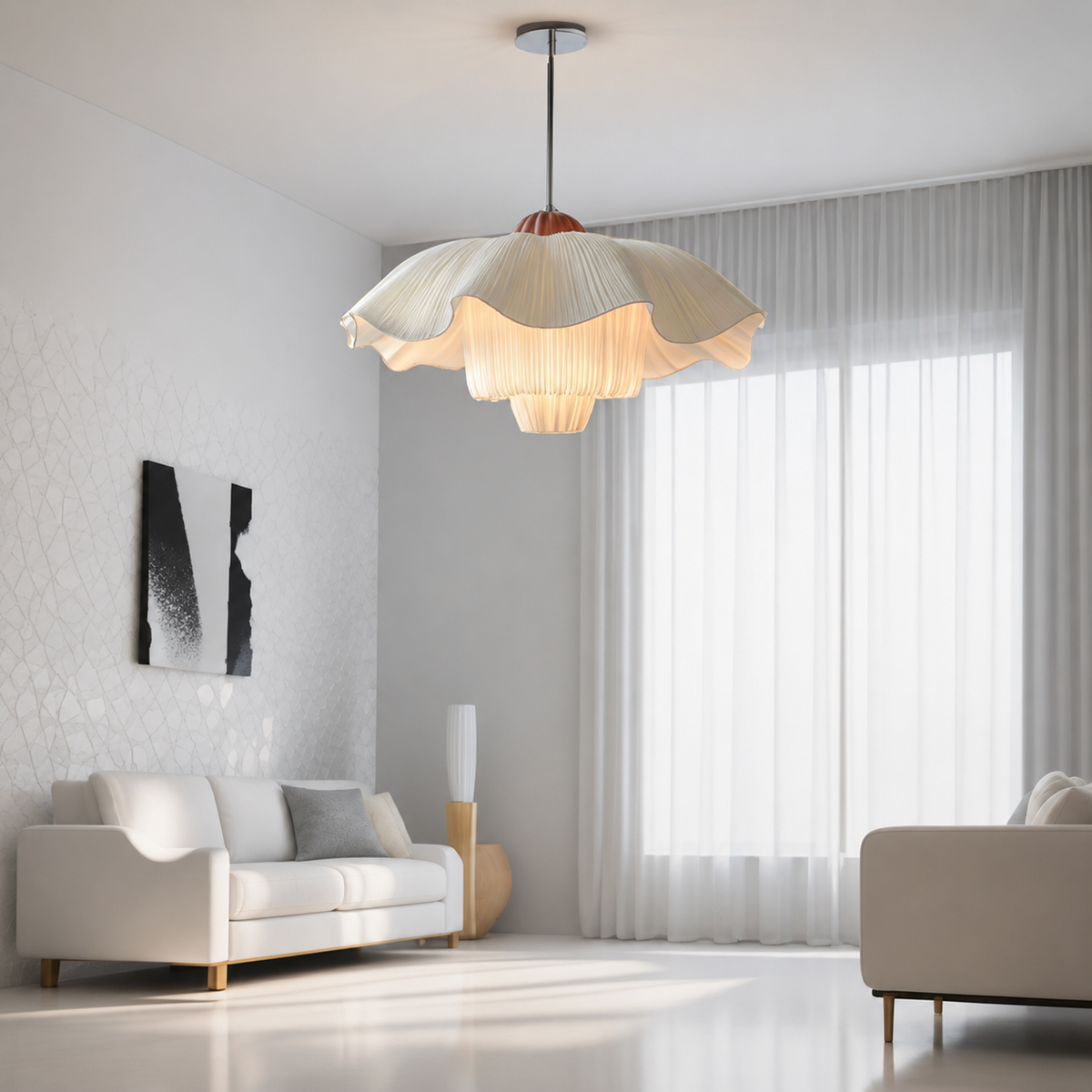Fleur French Linen Pendant Light