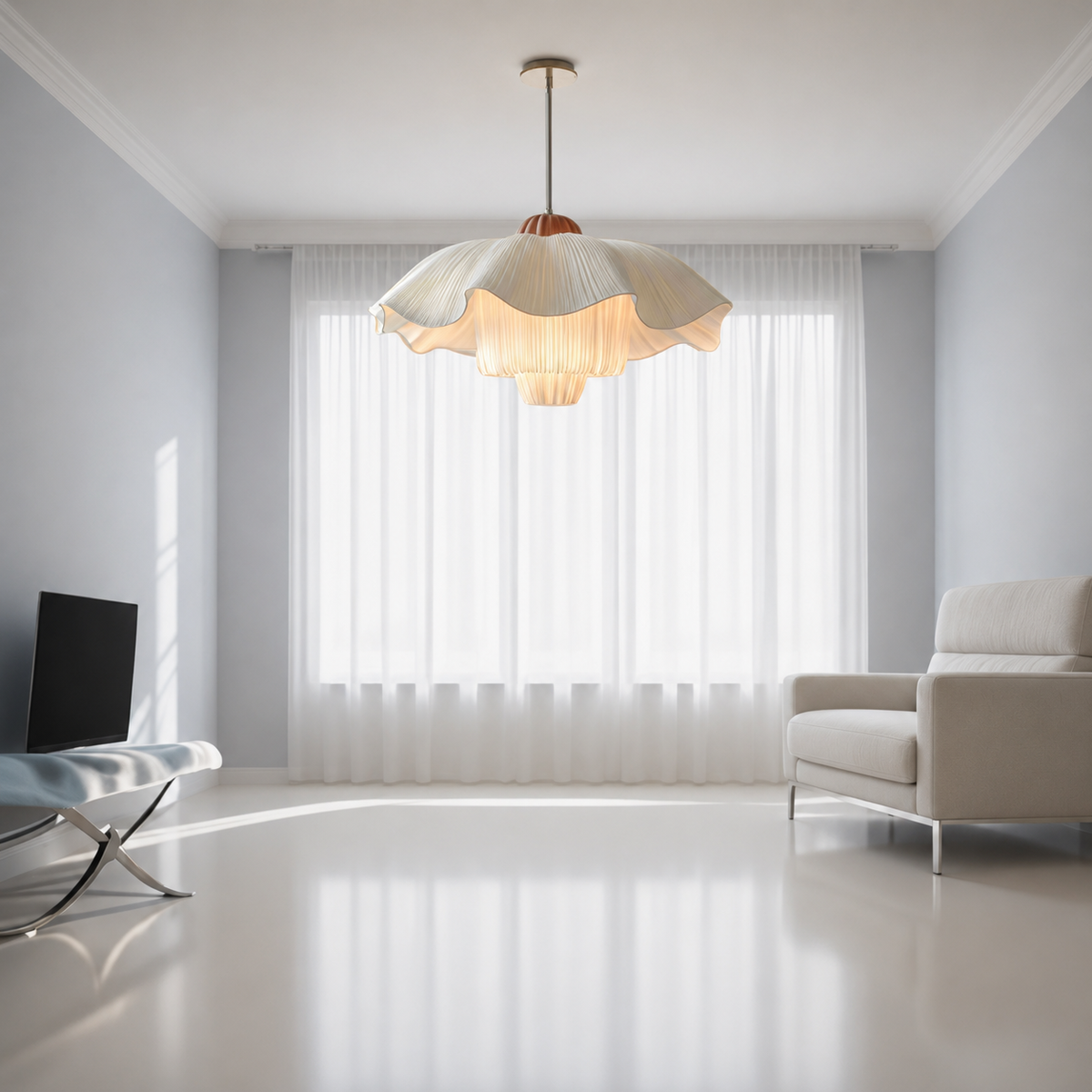 Fleur French Linen Pendant Light