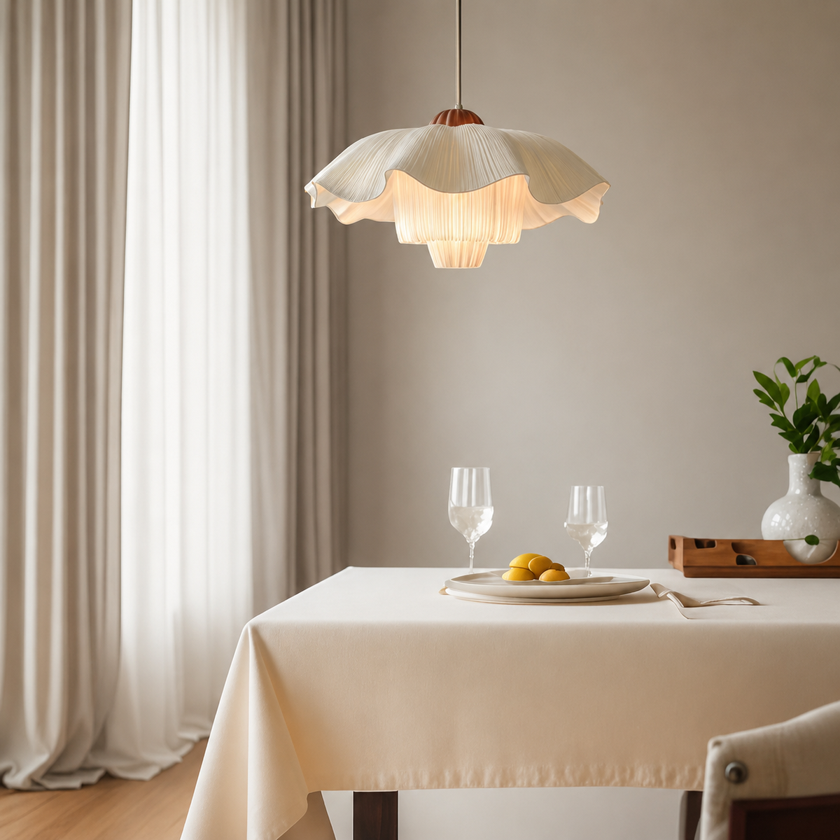 Fleur French Linen Pendant Light