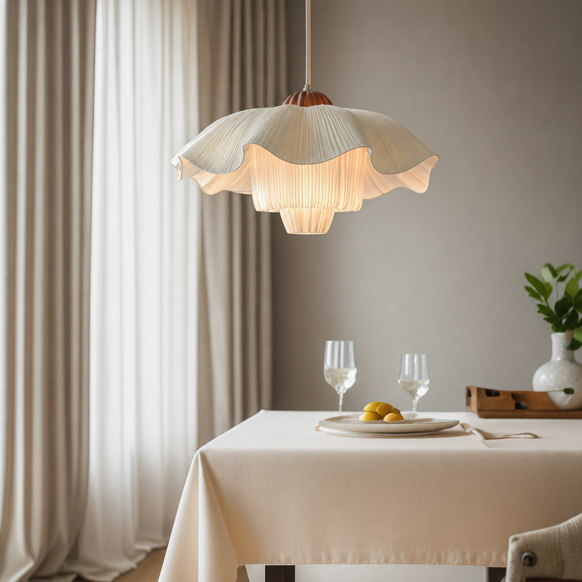 Fleur French Linen Pendant Light