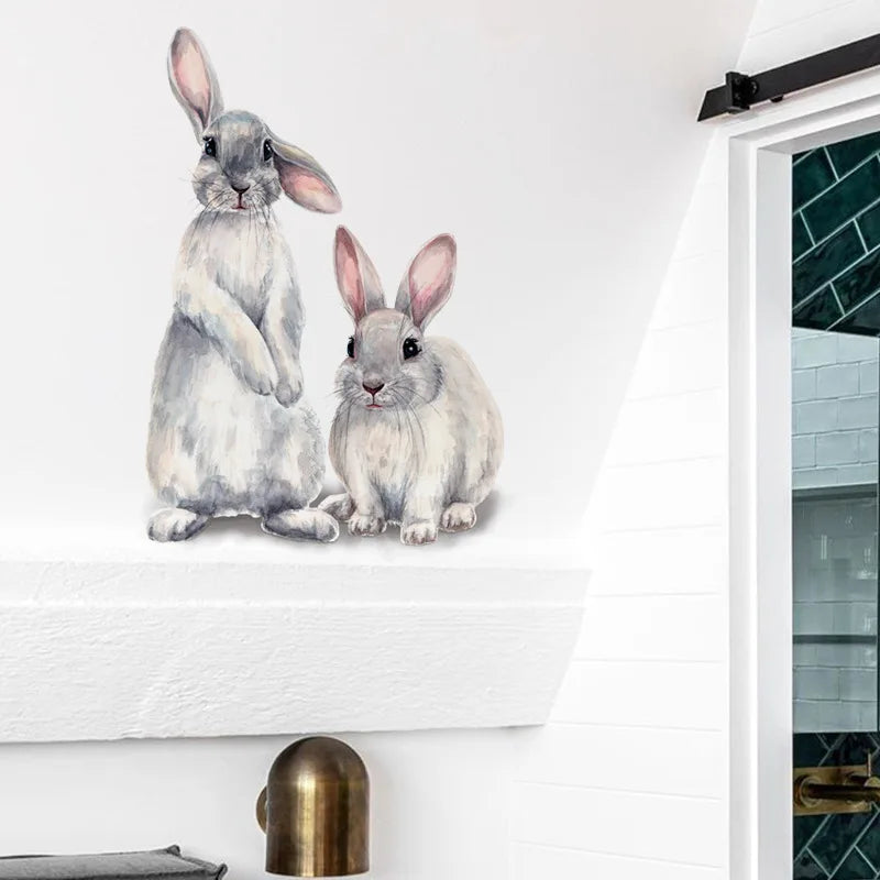 Cute Rabbit Nursery Wall Decals – Removable Bunny Wall Stickers