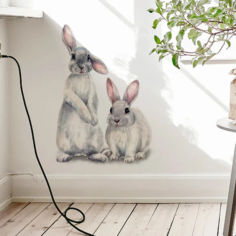 Cute Rabbit Nursery Wall Decals – Removable Bunny Wall Stickers