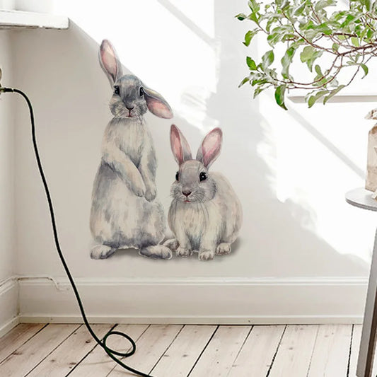 Cute Rabbit Nursery Wall Decals – Removable Bunny Wall Stickers