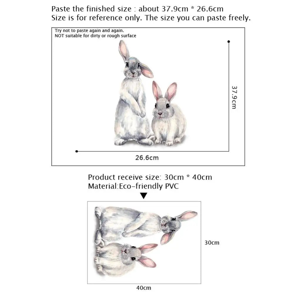 Cute Rabbit Nursery Wall Decals – Removable Bunny Wall Stickers