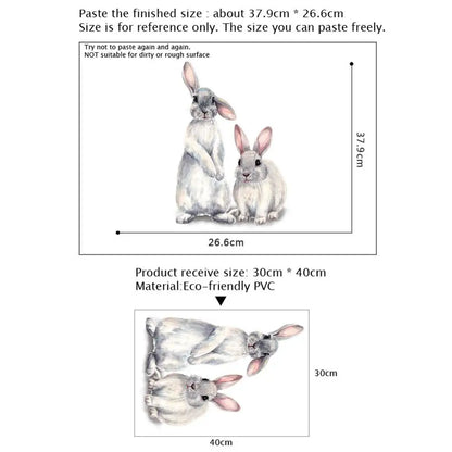 Cute Rabbit Nursery Wall Decals – Removable Bunny Wall Stickers