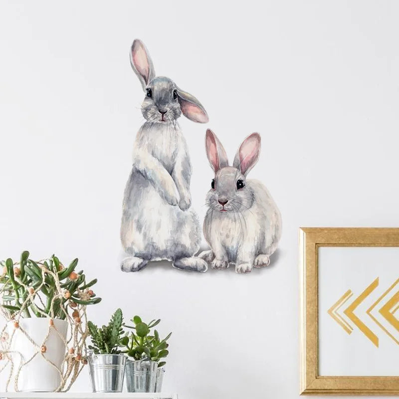 Cute Rabbit Nursery Wall Decals – Removable Bunny Wall Stickers