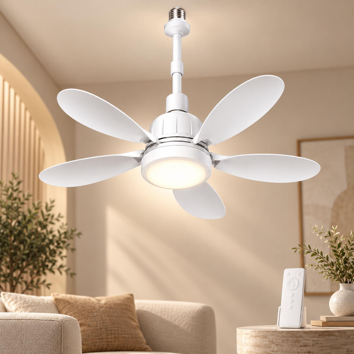 Remote Control Light Socket Fan