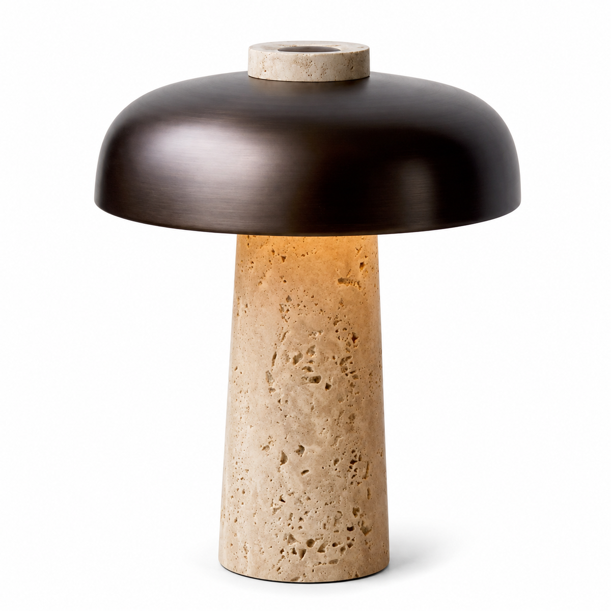 Noma Travertine Mushroom Table Lamp