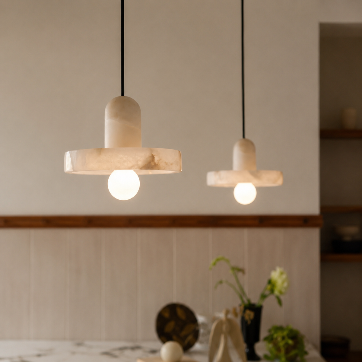Noma Alabaster Fishline Pendant Light