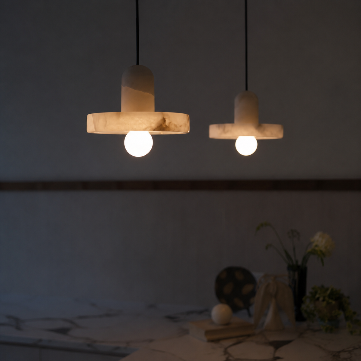 Noma Alabaster Fishline Pendant Light
