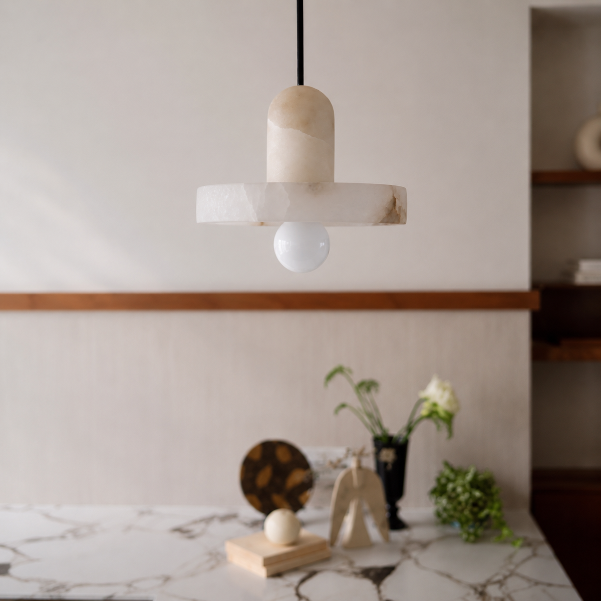 Noma Alabaster Fishline Pendant Light