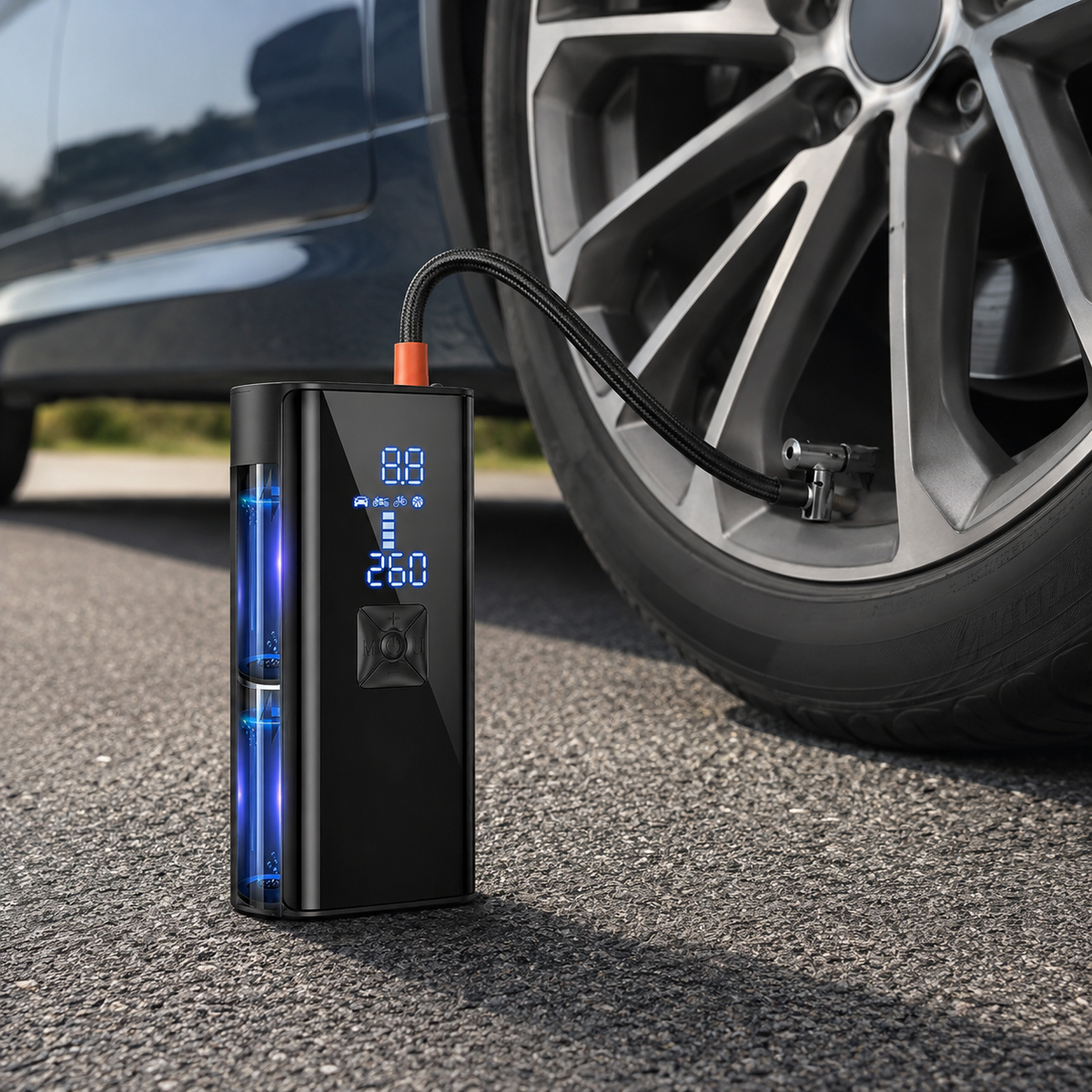 Portable Air Pump Electric Auto Shutoff Compact Cordless