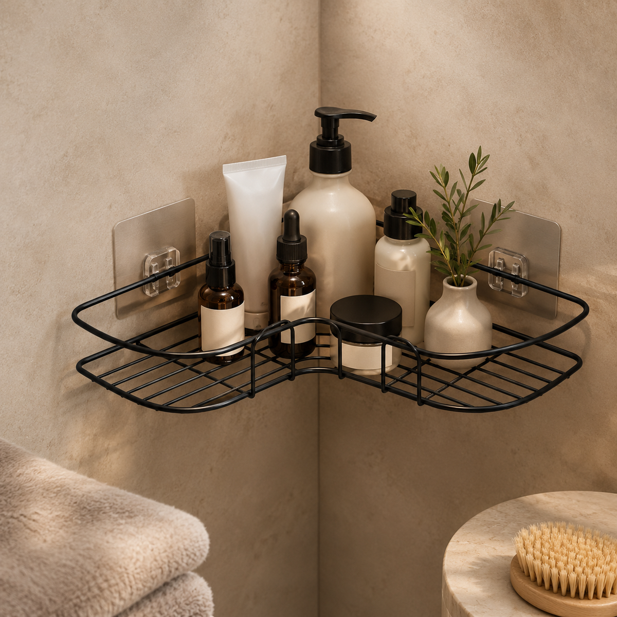 Drill-Free Rustproof Shower Shelf