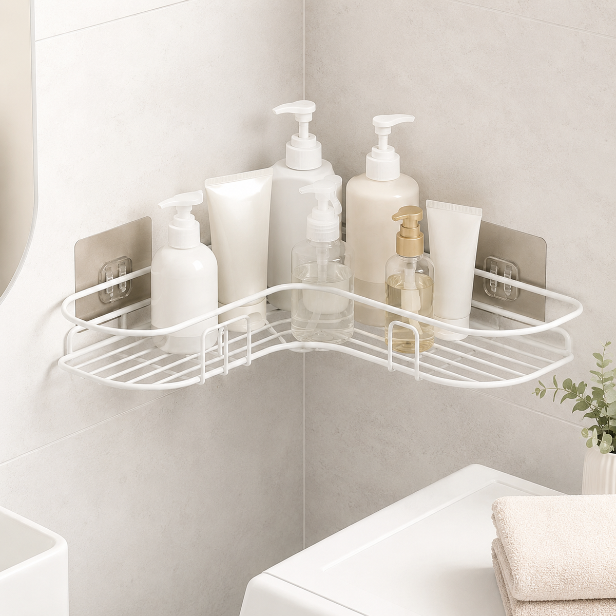 Drill-Free Rustproof Shower Shelf