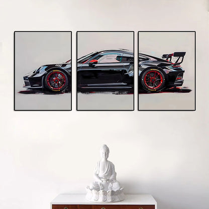 Supercar Canvas Wall Art – Set of 3 Unframed Prints