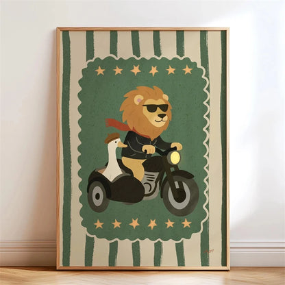 Skateboarding Dachshund Canvas Wall Art Print – Unframed