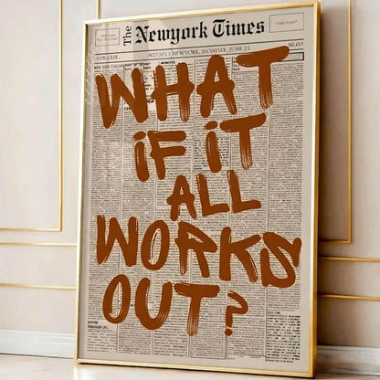 If All Goes Well Newspaper-Style Wall Art Poster