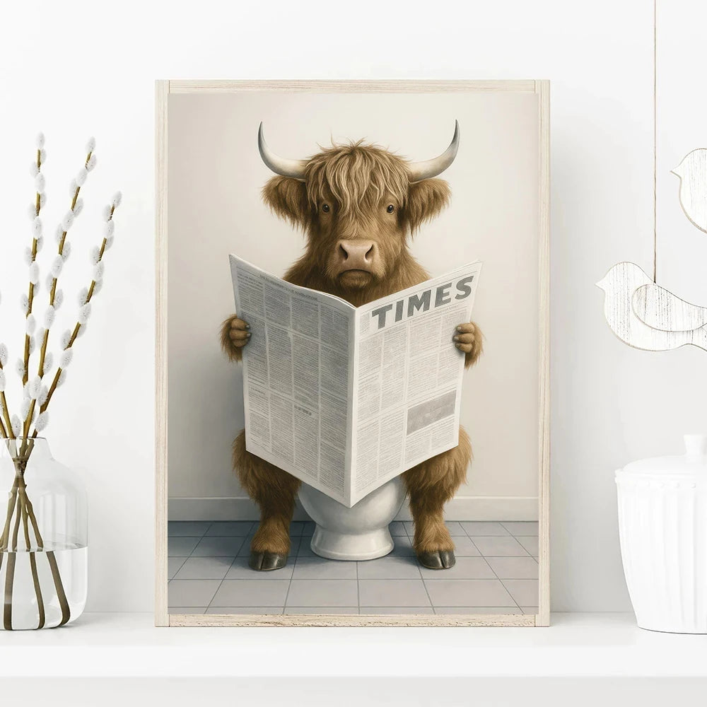 Funny Victorian Portrait Bathroom Wall Art – Unframed Canvas Print