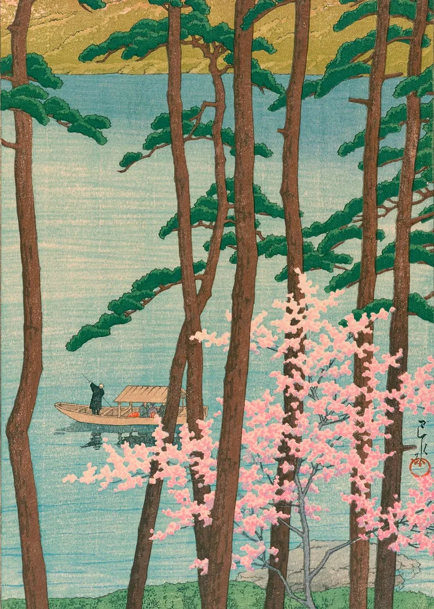 Japanese Landscape Canvas Wall Art Prints – Tree-Lined Road, Unframed