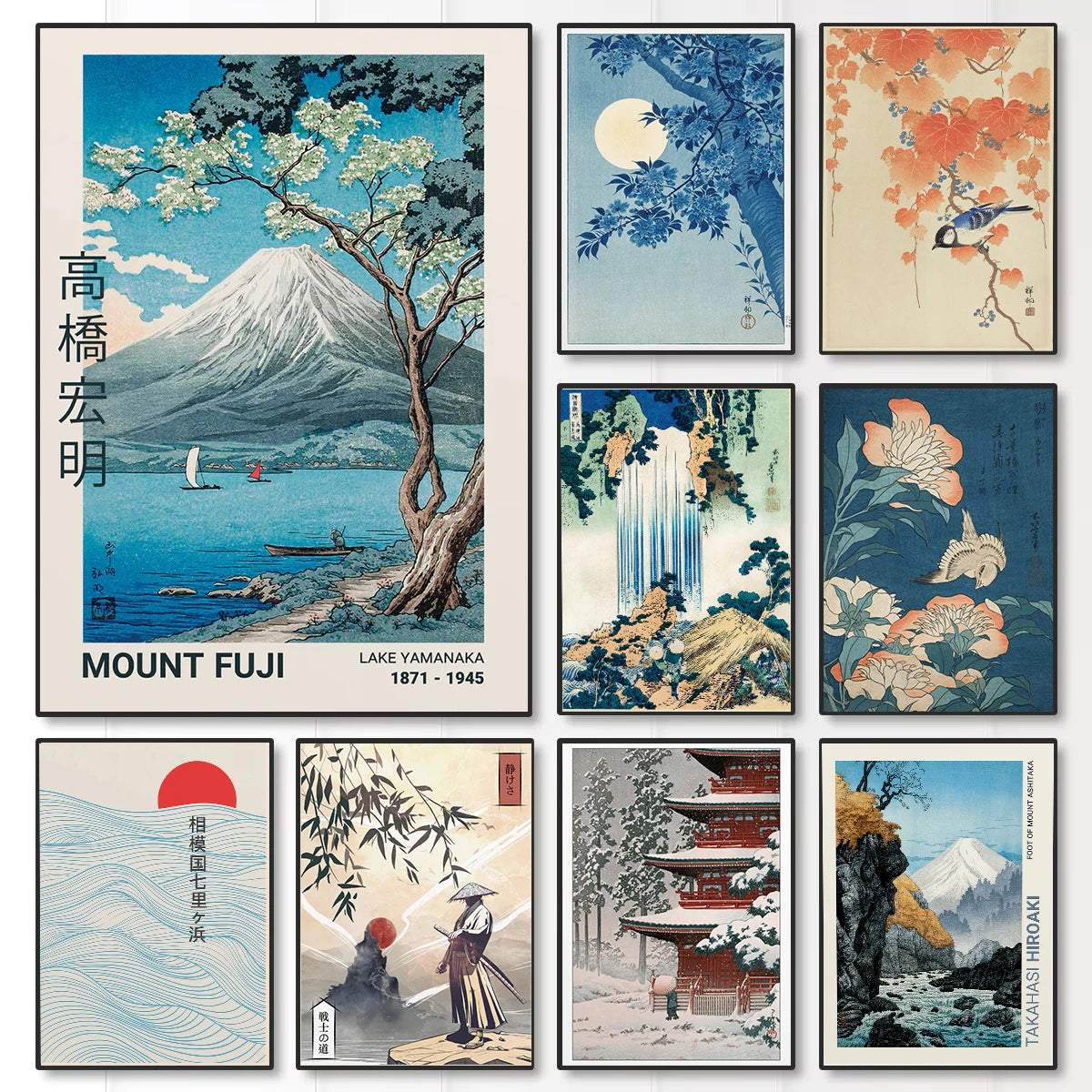 Mount Fuji & Cherry Blossom Canvas Wall Art Print – Unframed