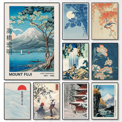 Mount Fuji & Cherry Blossom Canvas Wall Art Print – Unframed