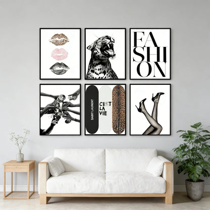 Retro Leopard & Cheetah Abstract Wall Art – Y2K Canvas Prints