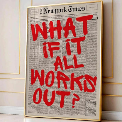 If All Goes Well Newspaper-Style Wall Art Poster