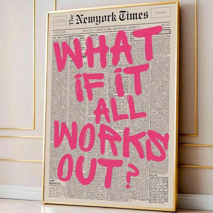 If All Goes Well Newspaper-Style Wall Art Poster