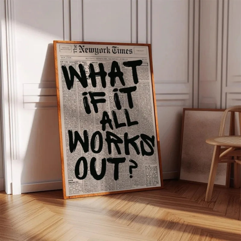 If All Goes Well Newspaper-Style Wall Art Poster