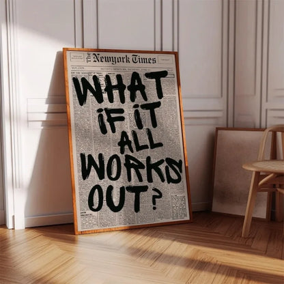 If All Goes Well Newspaper-Style Wall Art Poster