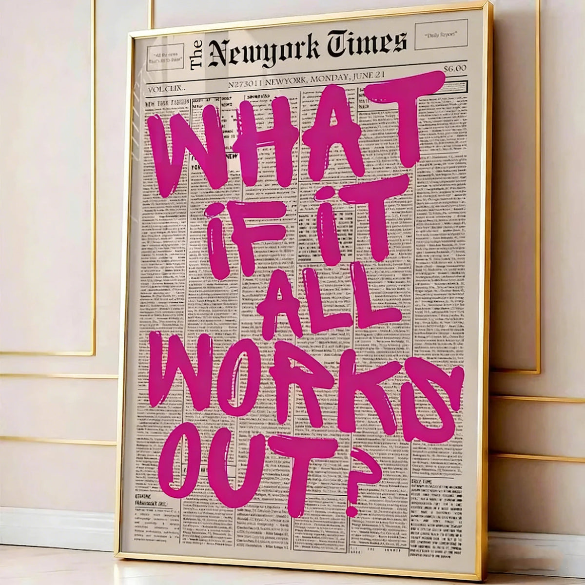 If All Goes Well Newspaper-Style Wall Art Poster