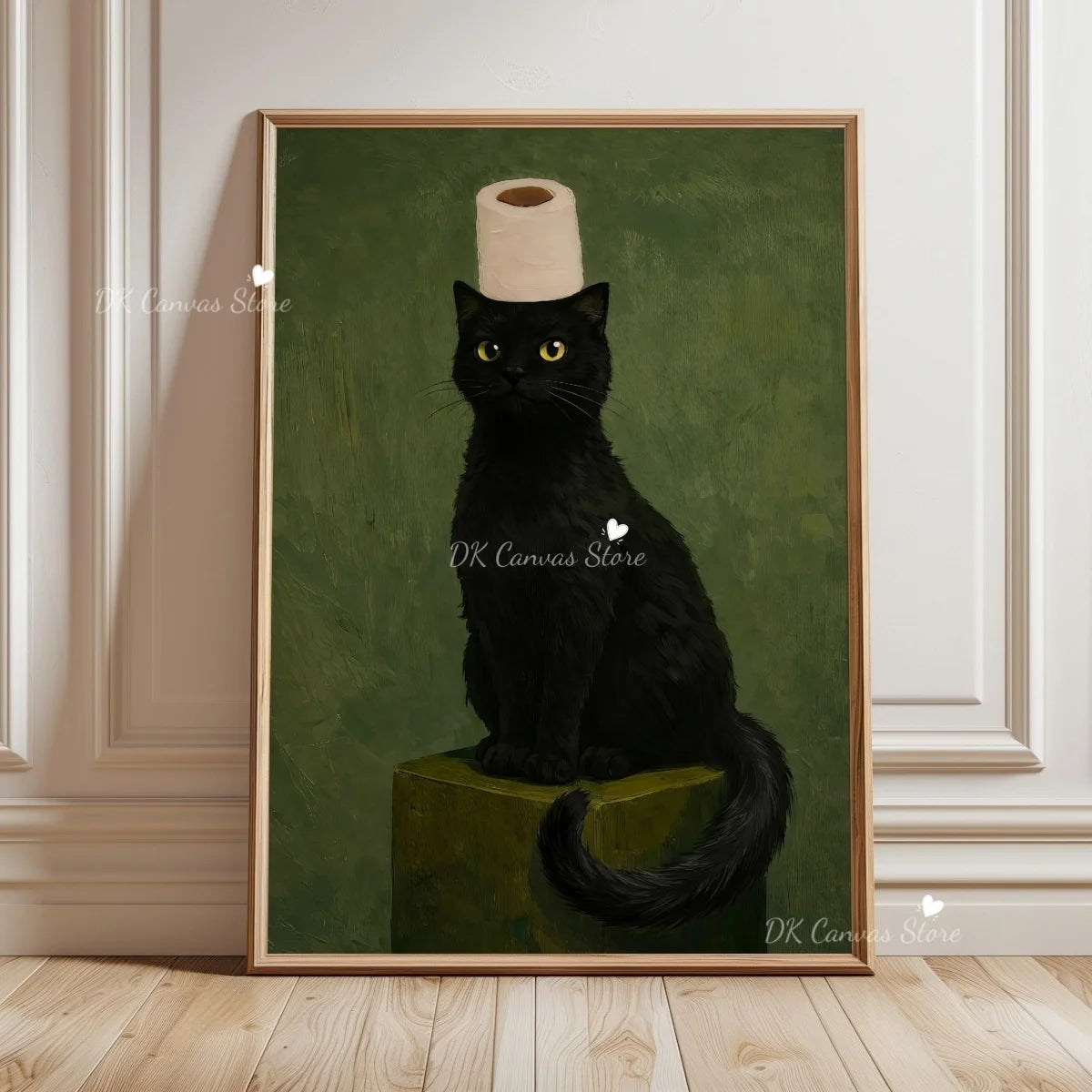 Funny Duck Toilet Paper Bathroom Wall Art – Humorous Canvas Print