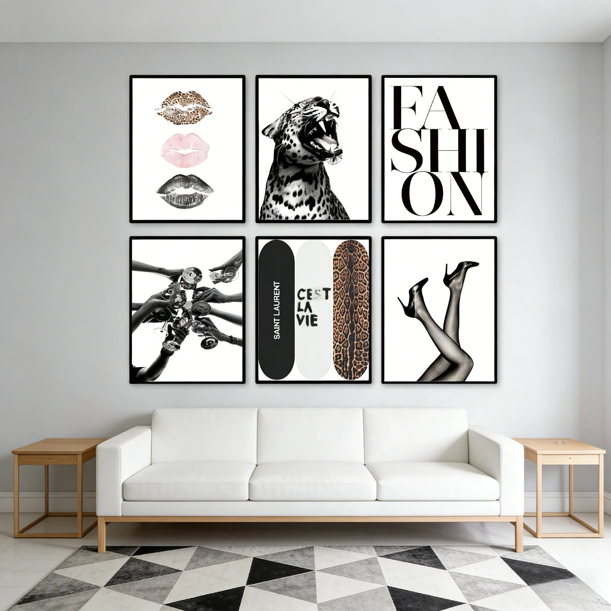 Retro Leopard & Cheetah Abstract Wall Art – Y2K Canvas Prints