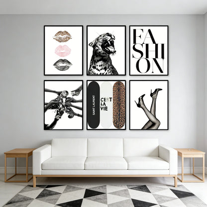 Retro Leopard & Cheetah Abstract Wall Art – Y2K Canvas Prints