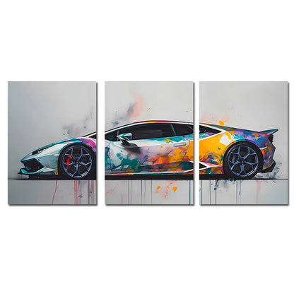 Supercar Canvas Wall Art – Set of 3 Unframed Prints