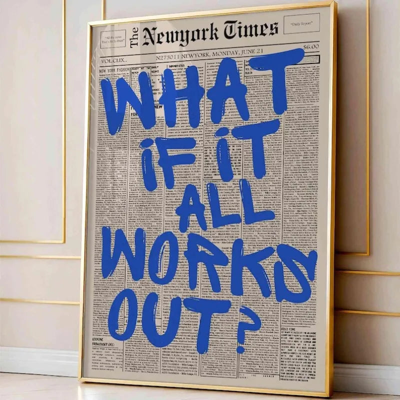 If All Goes Well Newspaper-Style Wall Art Poster