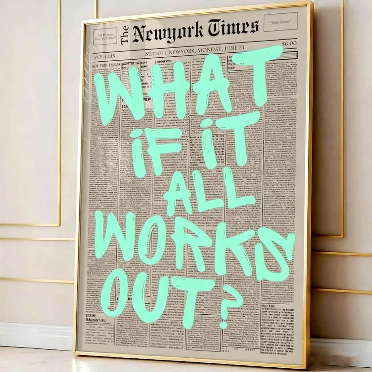 If All Goes Well Newspaper-Style Wall Art Poster